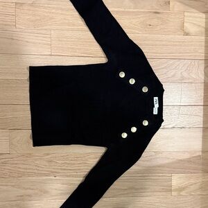 Zara Black Sweater with Gold Buttons